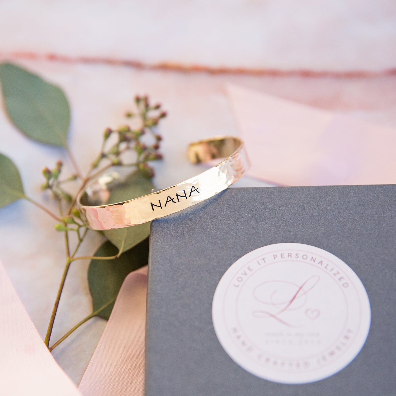 Personalized Cuff Bracelet - 3/8" - Love It Personalized