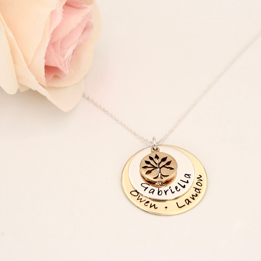 Layered Personalized Mixed Metals Necklace - Love It Personalized