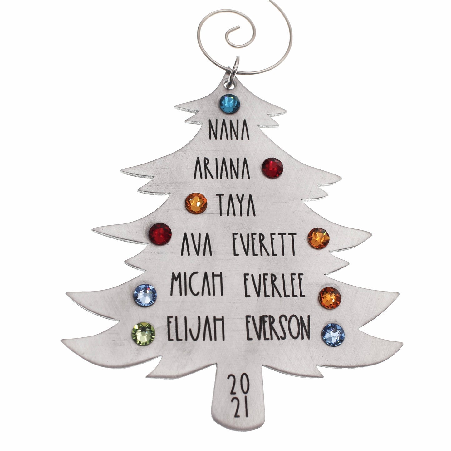 Family Birthstone Christmas Tree Ornament - Love It Personalized