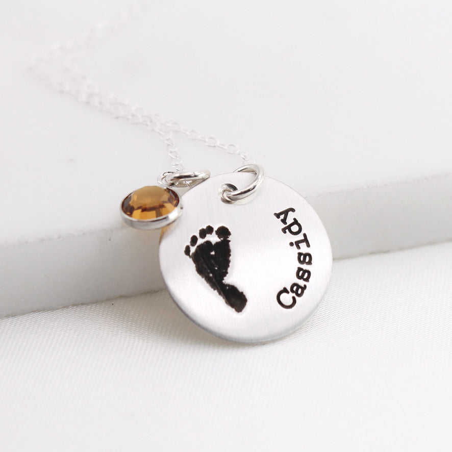 Minimalist Baby Footprint Necklace - Love It Personalized