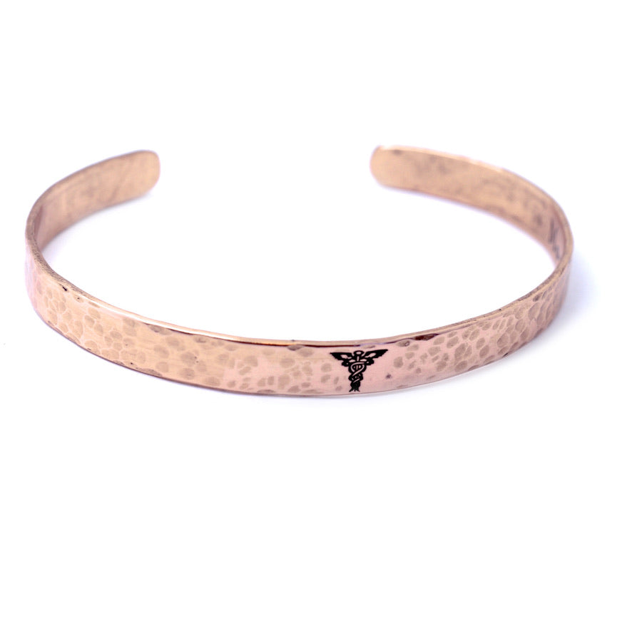 Medical Alert Cuff Bracelet - Copper 1/4 in - Love It Personalized