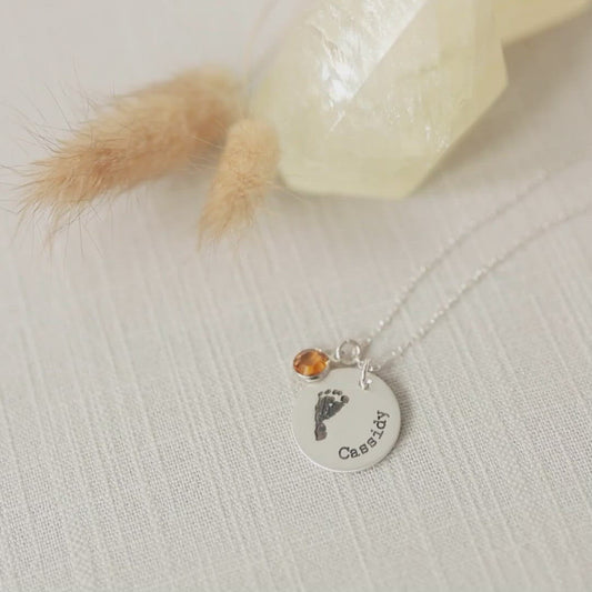 Minimalist Baby Footprint Necklace