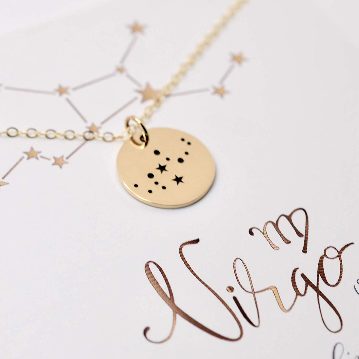 Virgo Zodiac Sign 14K Gold Filled Constellation Necklace - Love It Personalized
