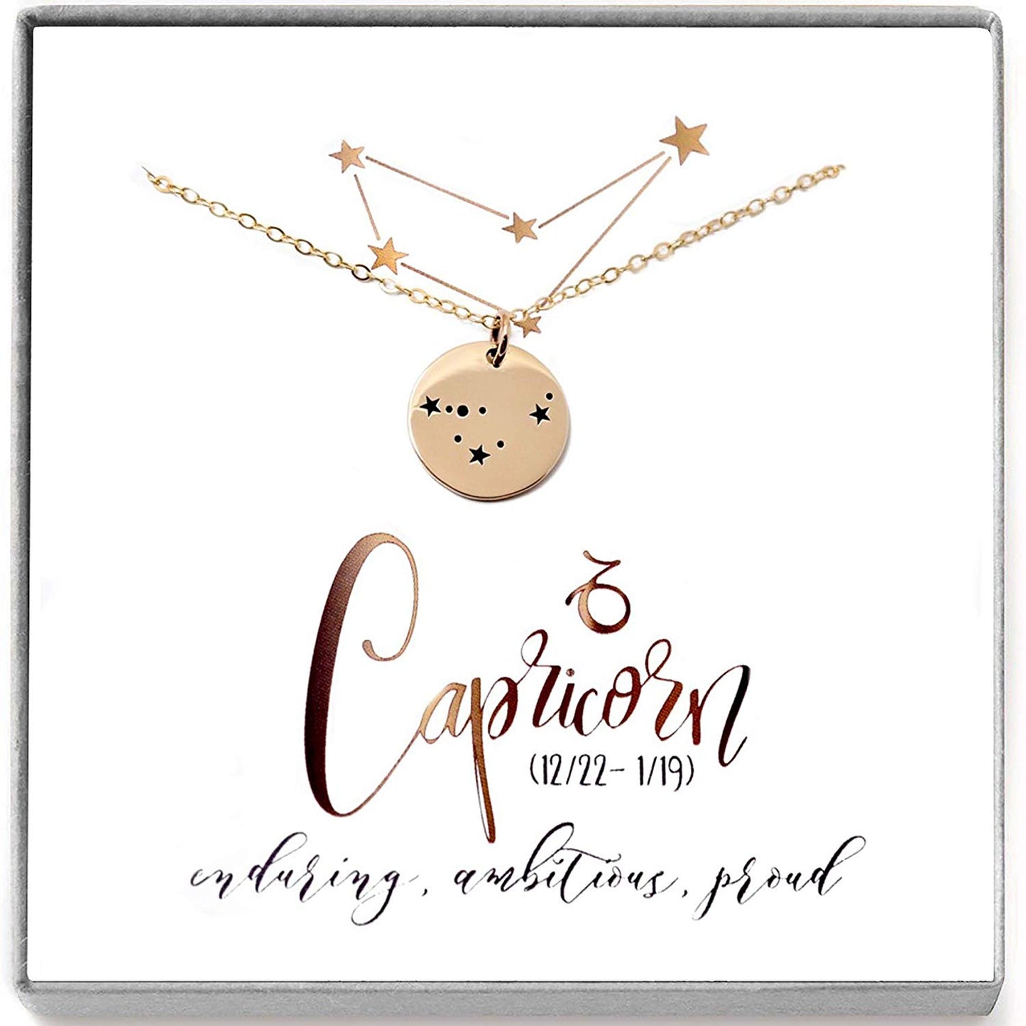 Capricorn Zodiac Sign 14K Gold Filled Constellation Necklace - Love It Personalized