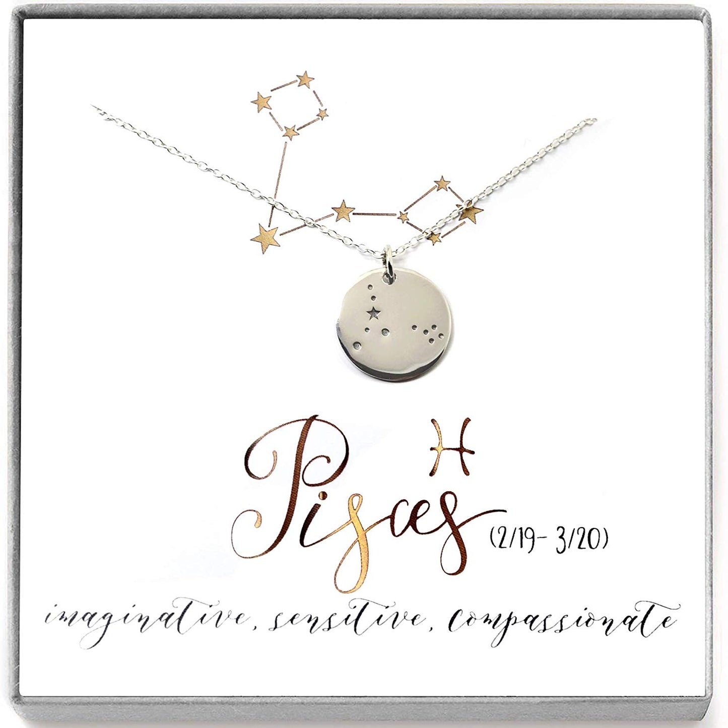 Pisces Zodiac Sign Sterling Silver Constellation Necklace - Love It Personalized