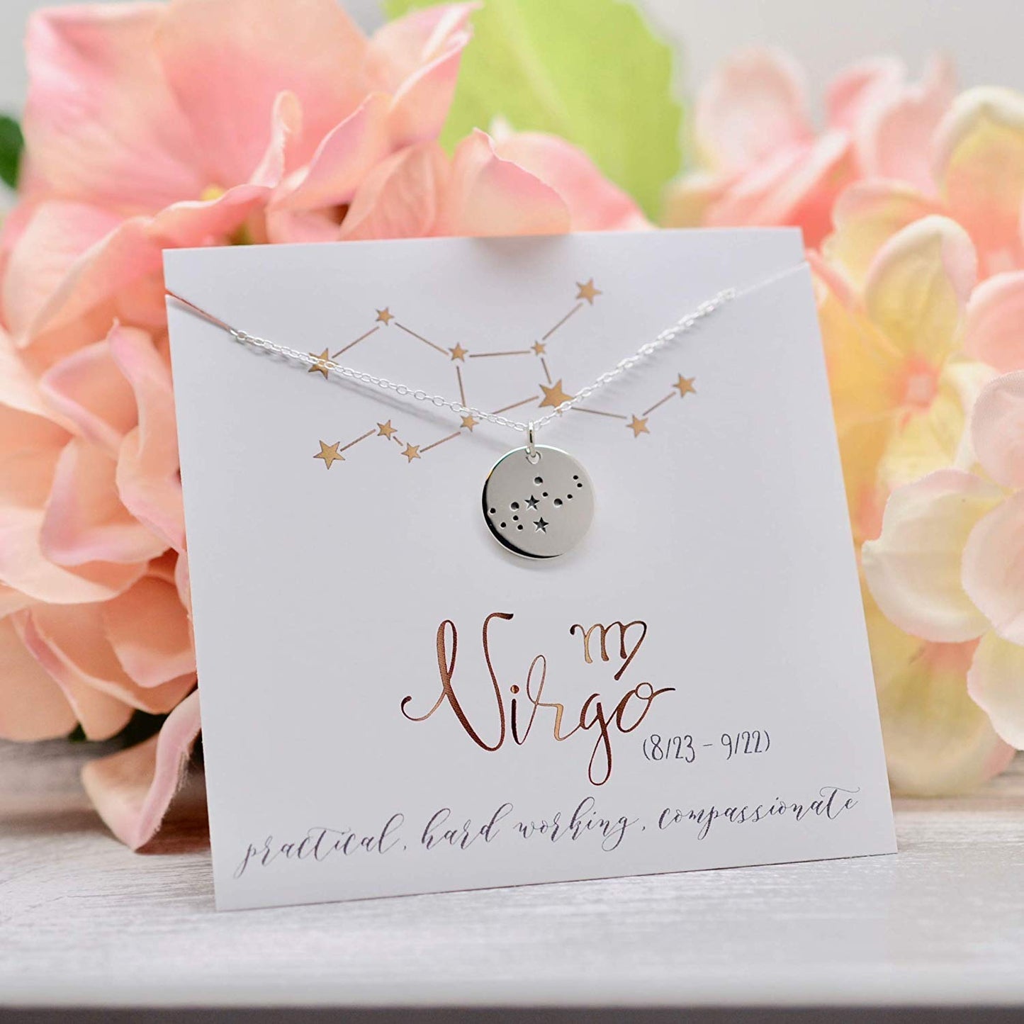 Virgo Zodiac Sign Sterling Silver Constellation Necklace - Love It Personalized