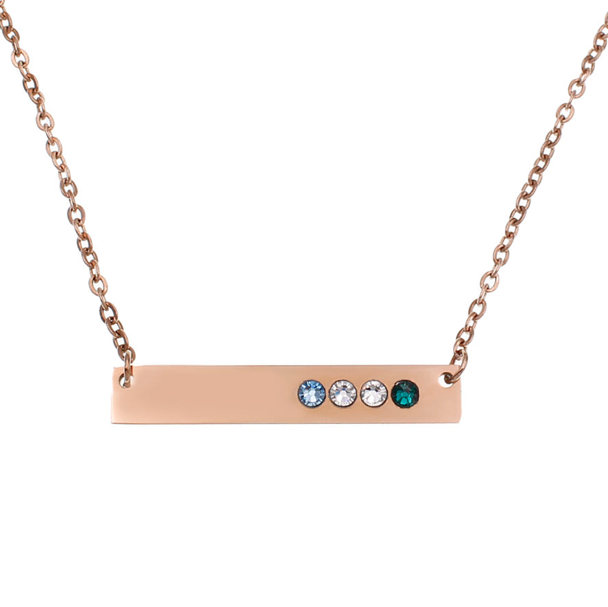 Horizontal Birthstone Bar Necklace - Love It Personalized