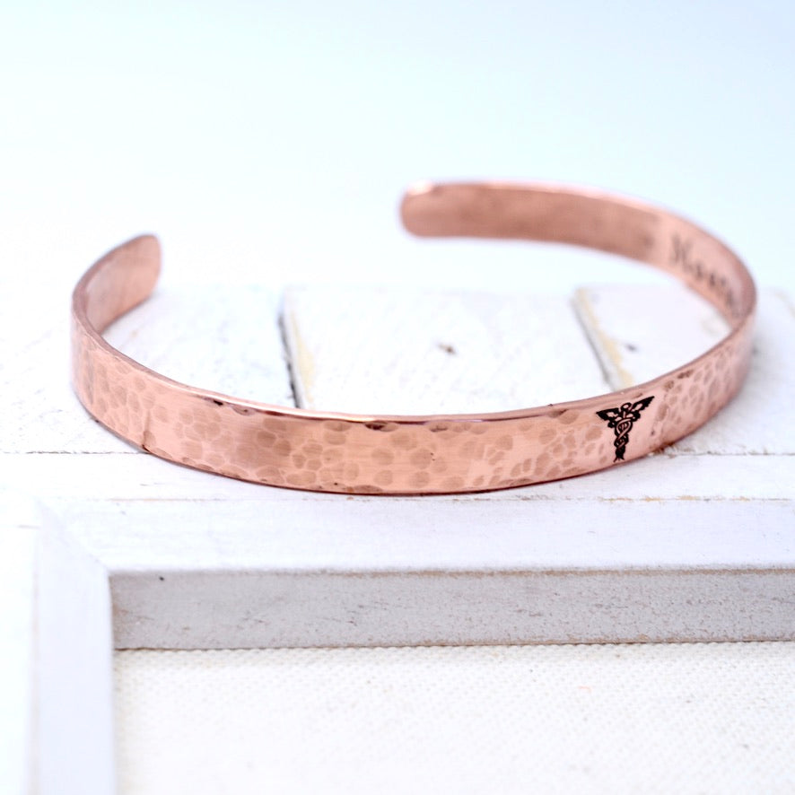 Medical Alert Cuff Bracelet - Copper 1/4 in - Love It Personalized