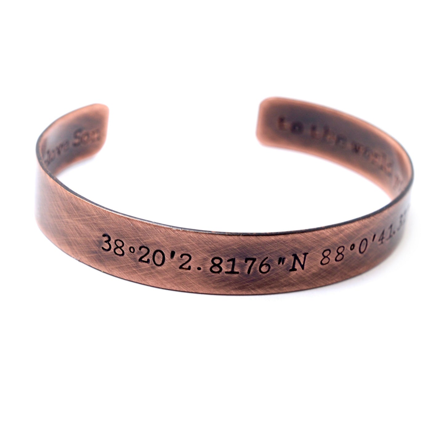 GPS Coordinates Copper Cuff Bracelet - Love It Personalized