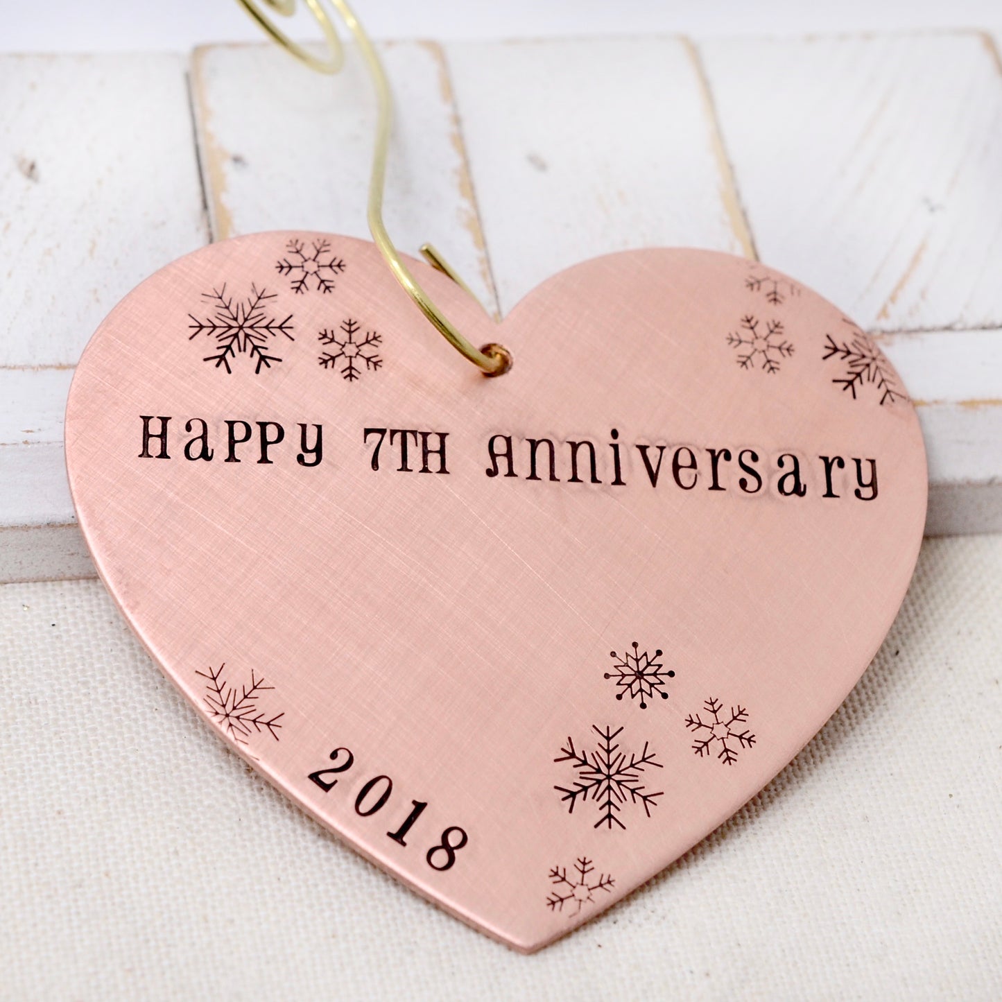7th Wedding Anniversary Christmas Ornament - Love It Personalized