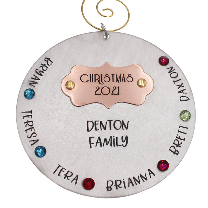 Family Ornament with Birthstones - Love It Personalized