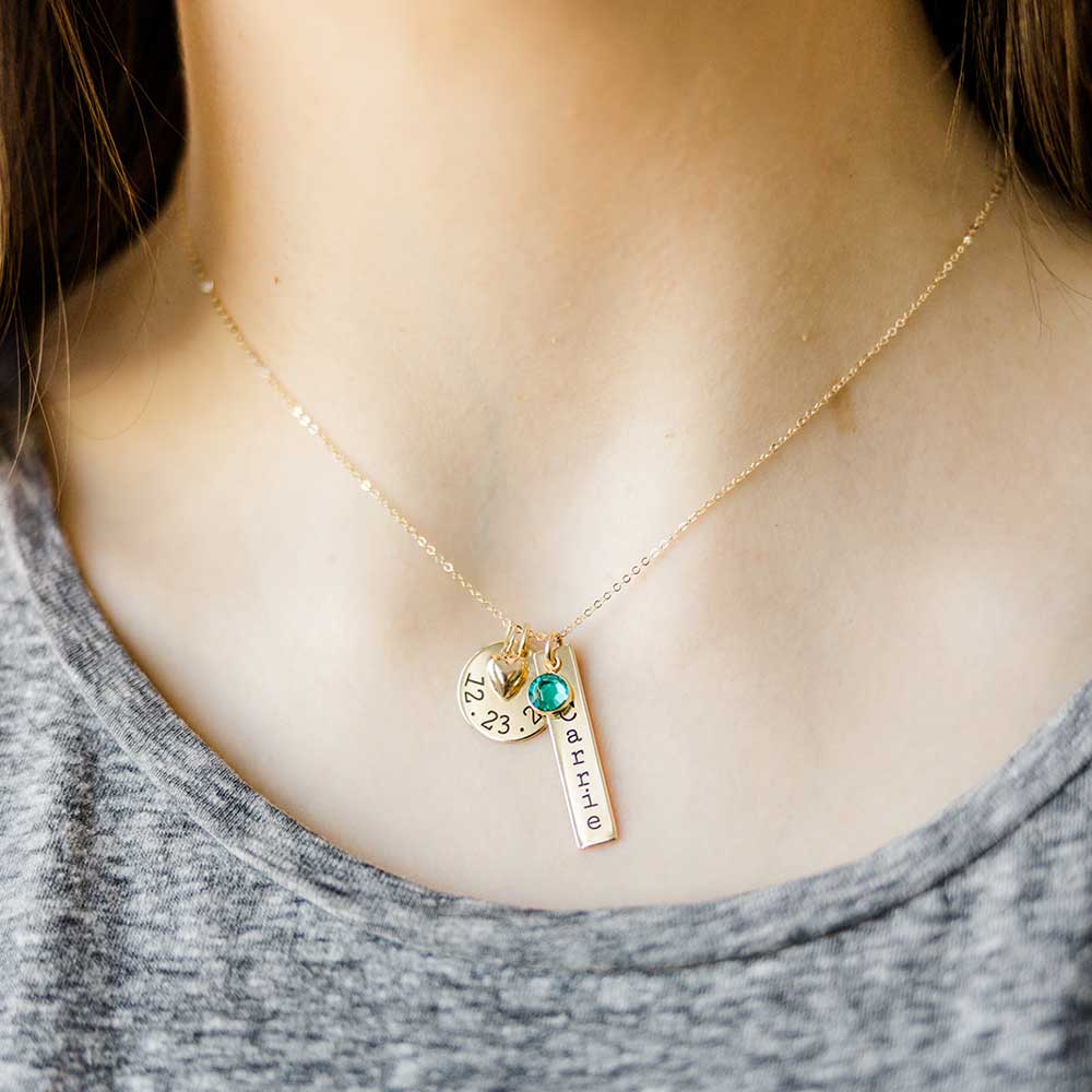 Disc & Tag Personalized Necklace - Gold Filled - Love It Personalized