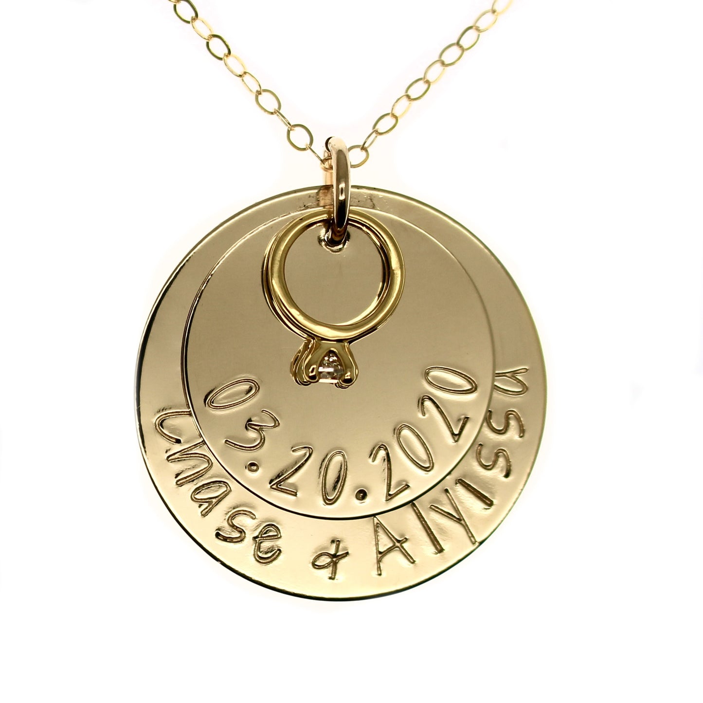 Wedding Ring Necklace - Gold Filled - Love It Personalized