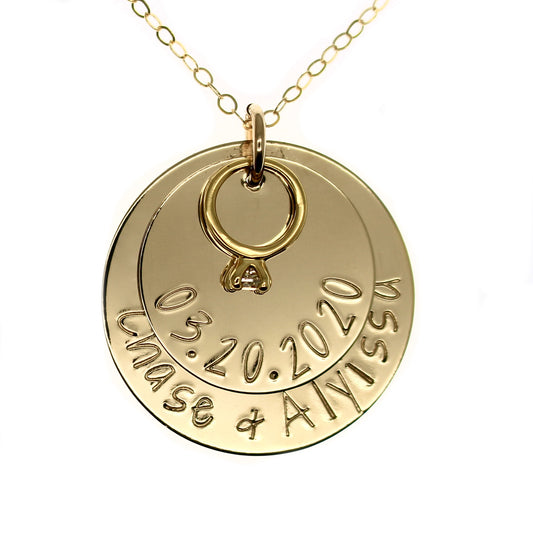 Wedding Ring Necklace - Gold Filled - Love It Personalized