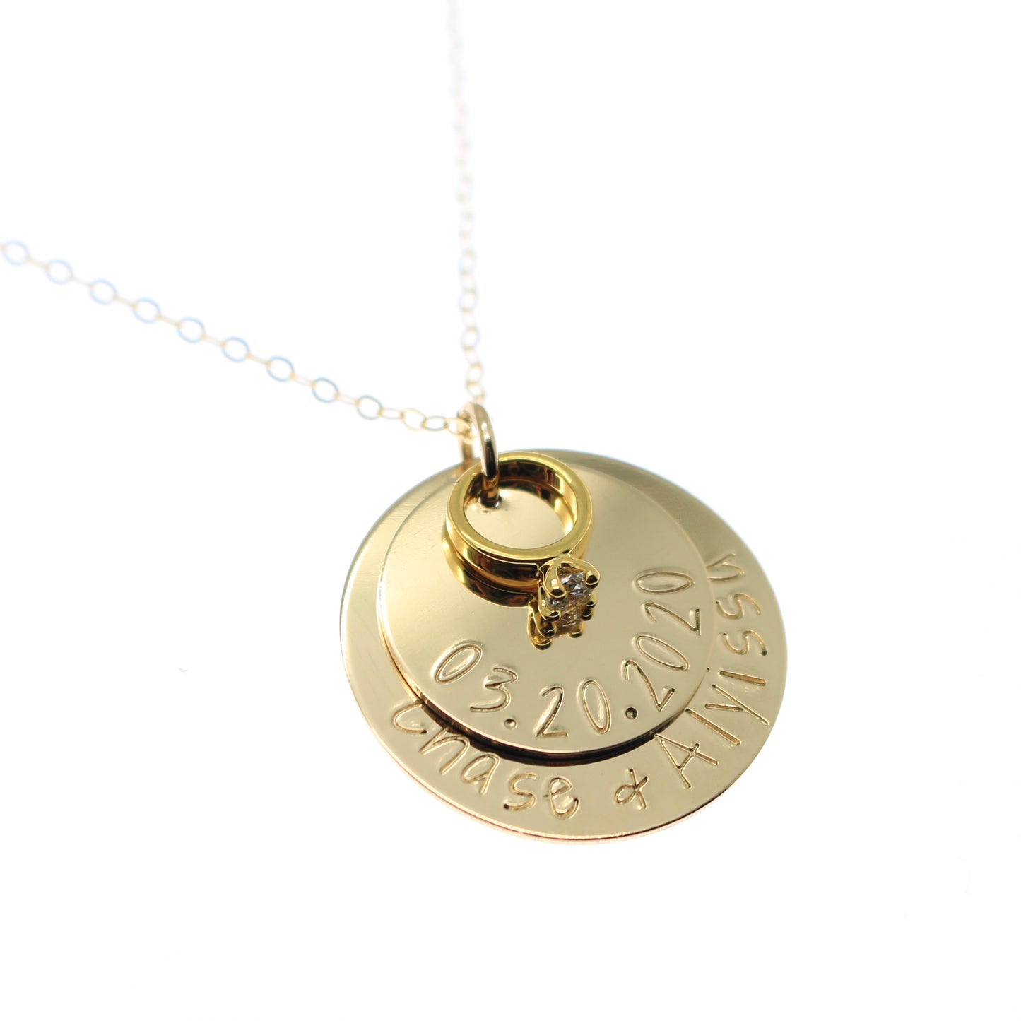 Wedding Ring Necklace - Gold Filled - Love It Personalized