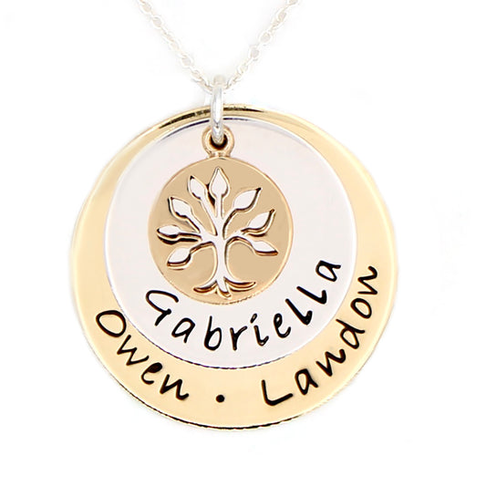 Layered Personalized Mixed Metals Necklace - Love It Personalized