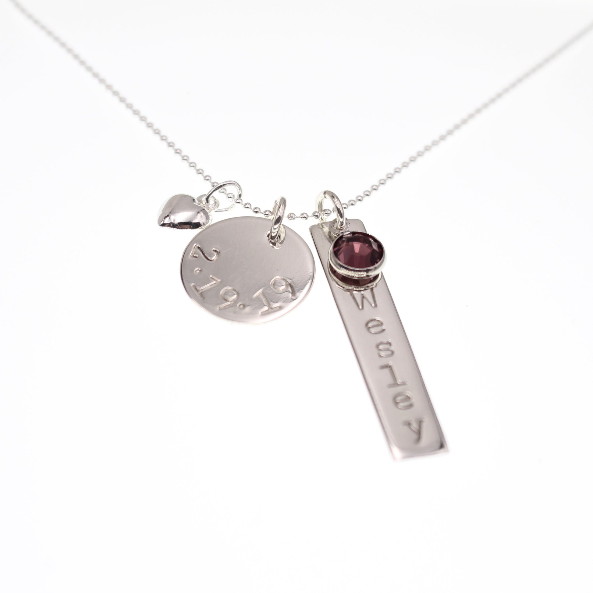 Disc & Tag Personalized Necklace - Sterling Silver - Love It Personalized