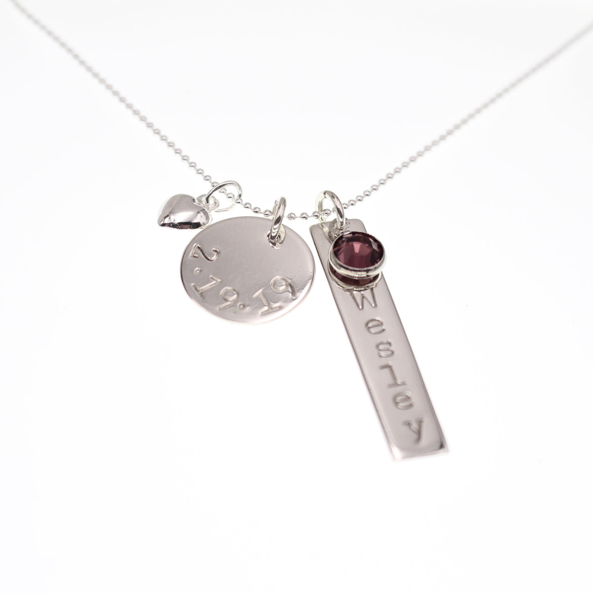 Disc &amp; Tag Personalized Necklace - Sterling Silver - Love It Personalized