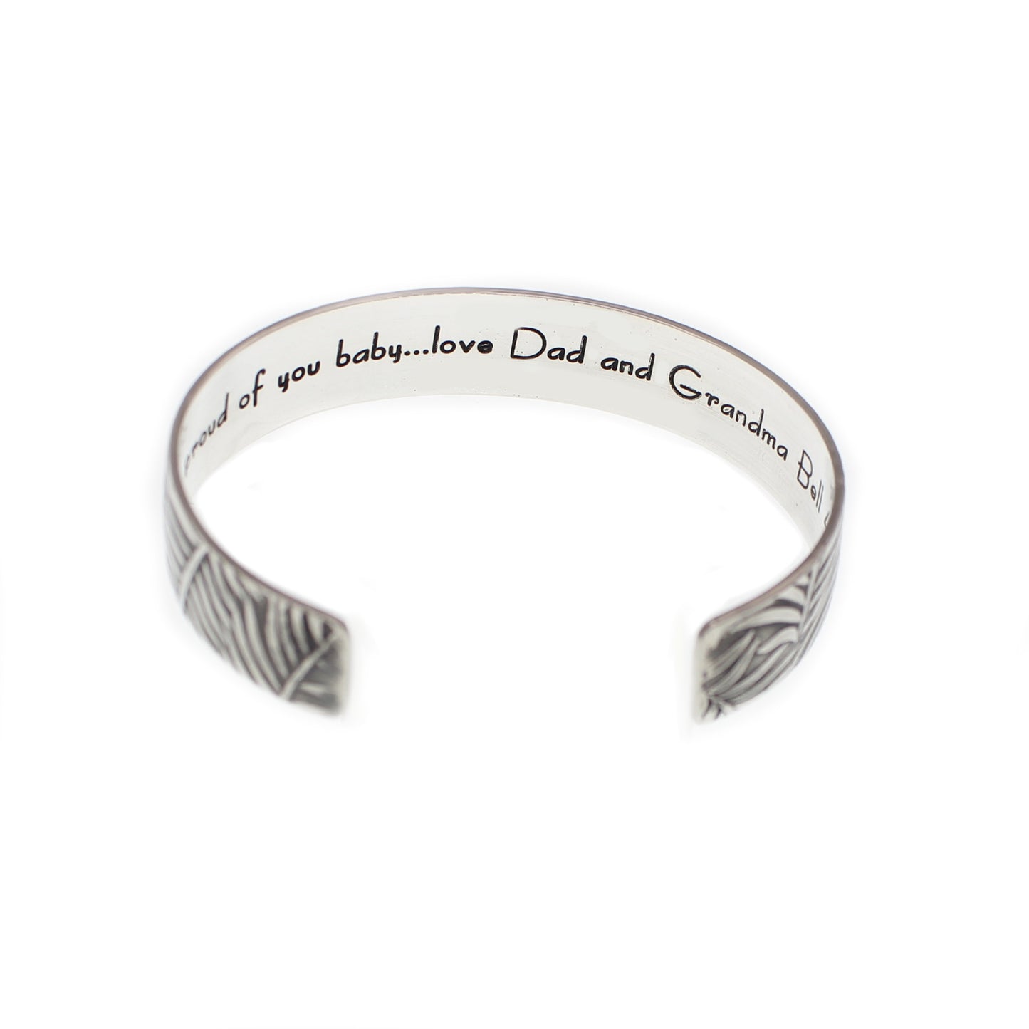 Fern Pattern Personalized Cuff Bracelet - 1/2" - Love It Personalized