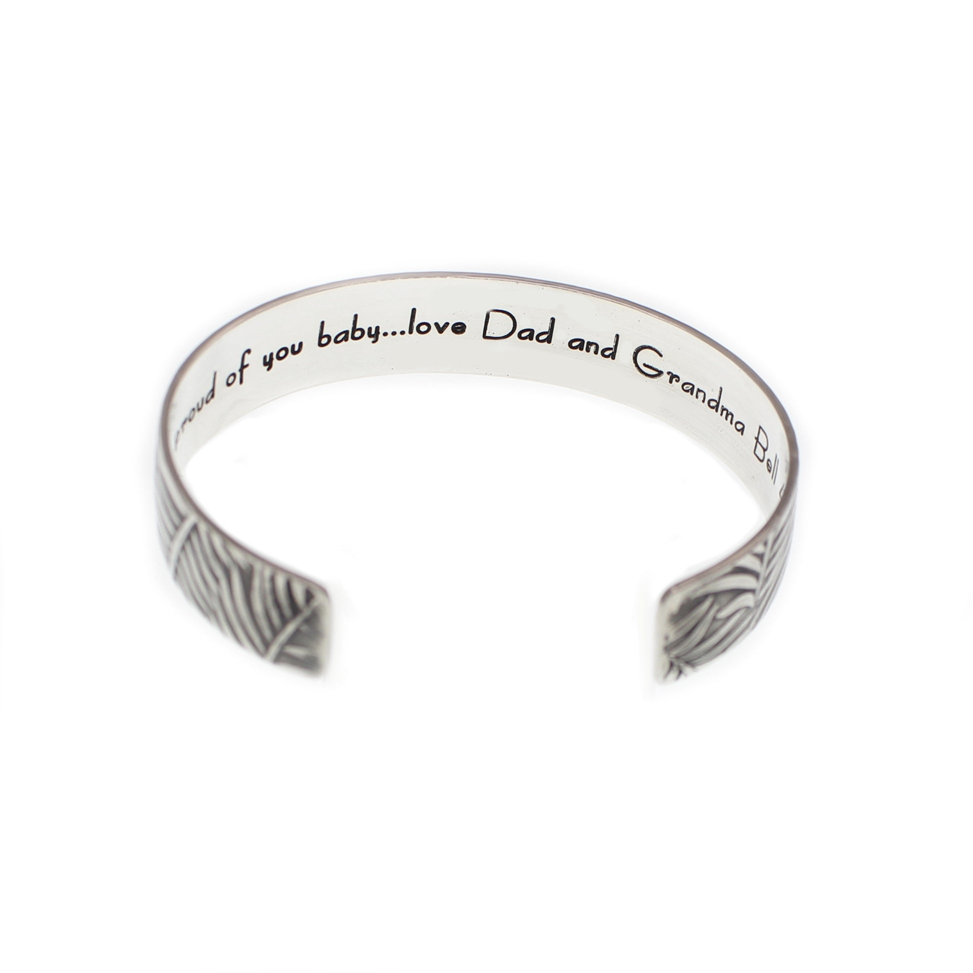 Fern Pattern Personalized Cuff Bracelet - 1/2" - Love It Personalized