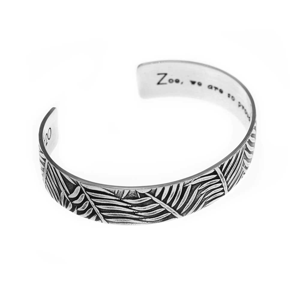 Fern Pattern Personalized Cuff Bracelet - 1/2" - Love It Personalized