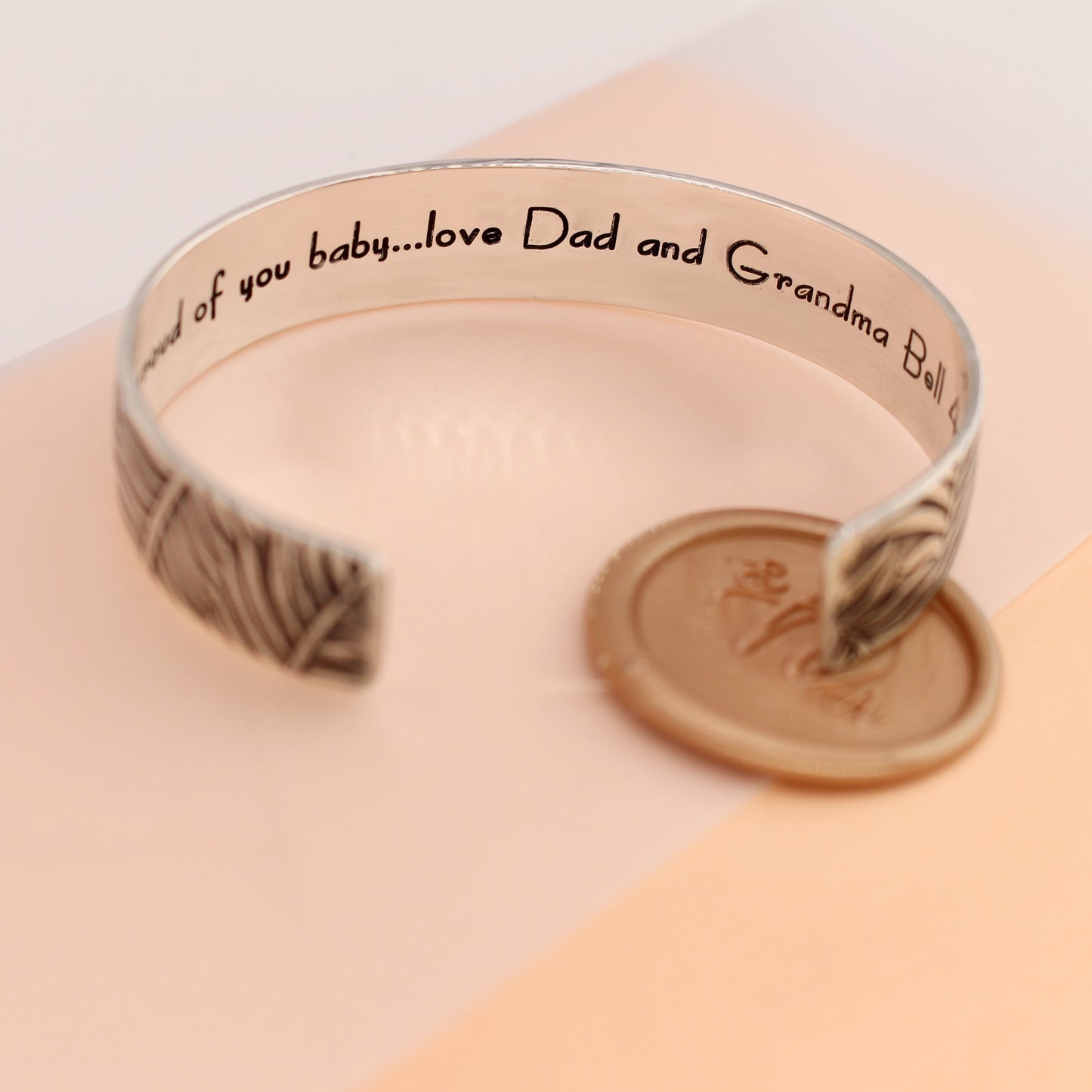 Fern Pattern Personalized Cuff Bracelet - 1/2" - Love It Personalized
