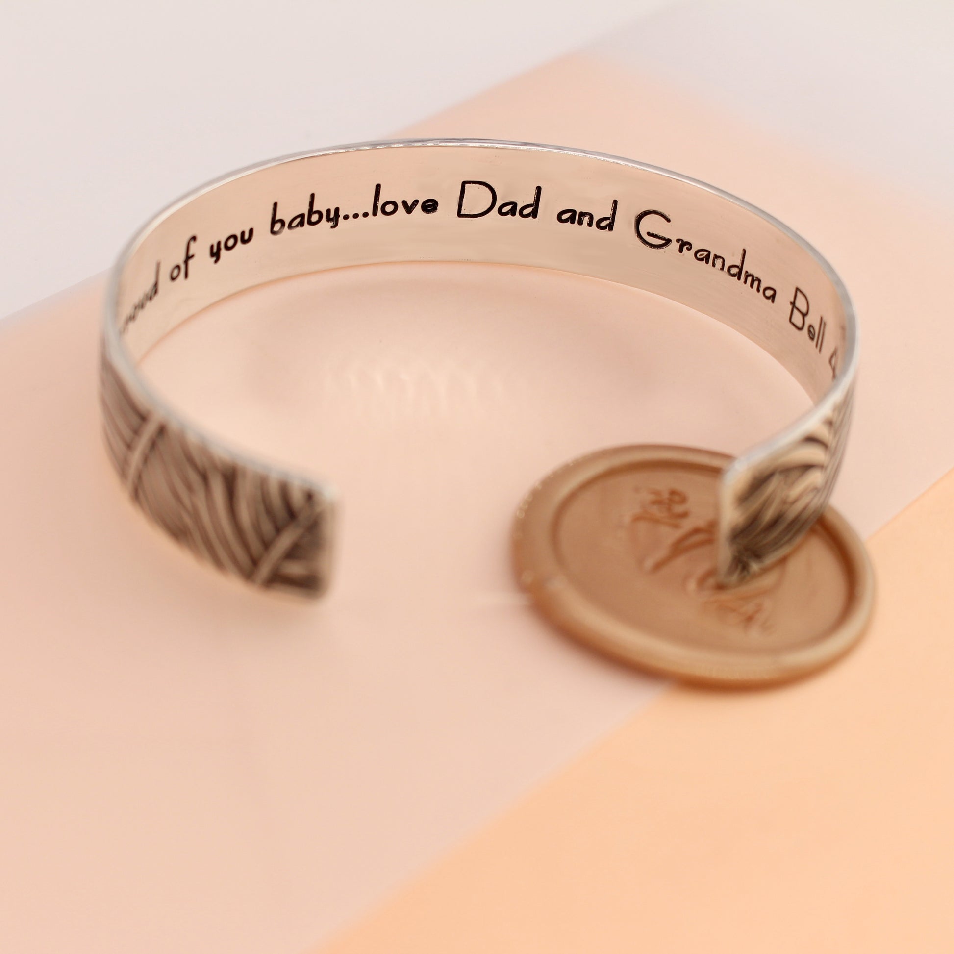 Fern Pattern Personalized Cuff Bracelet - 1/2" - Love It Personalized
