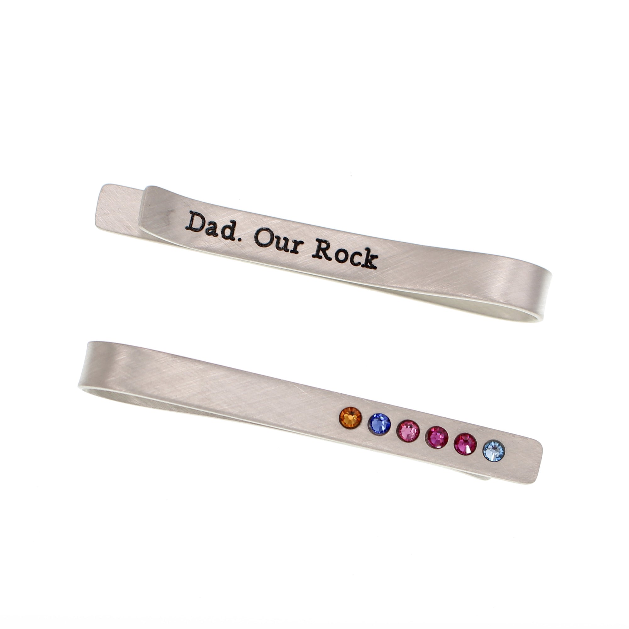 Father's Day Tie Bar with Birthstones - Love It Personalized