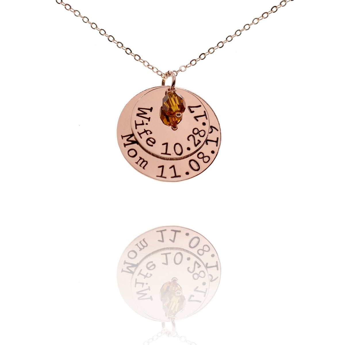 Rose Gold Personalized Necklace with Birthstone - Love It Personalized