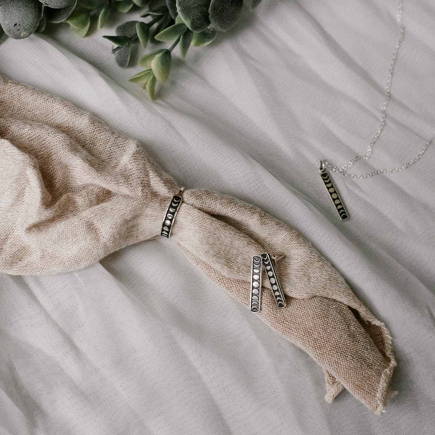 Moon Phases Vertical Pendant Necklace - Love It Personalized