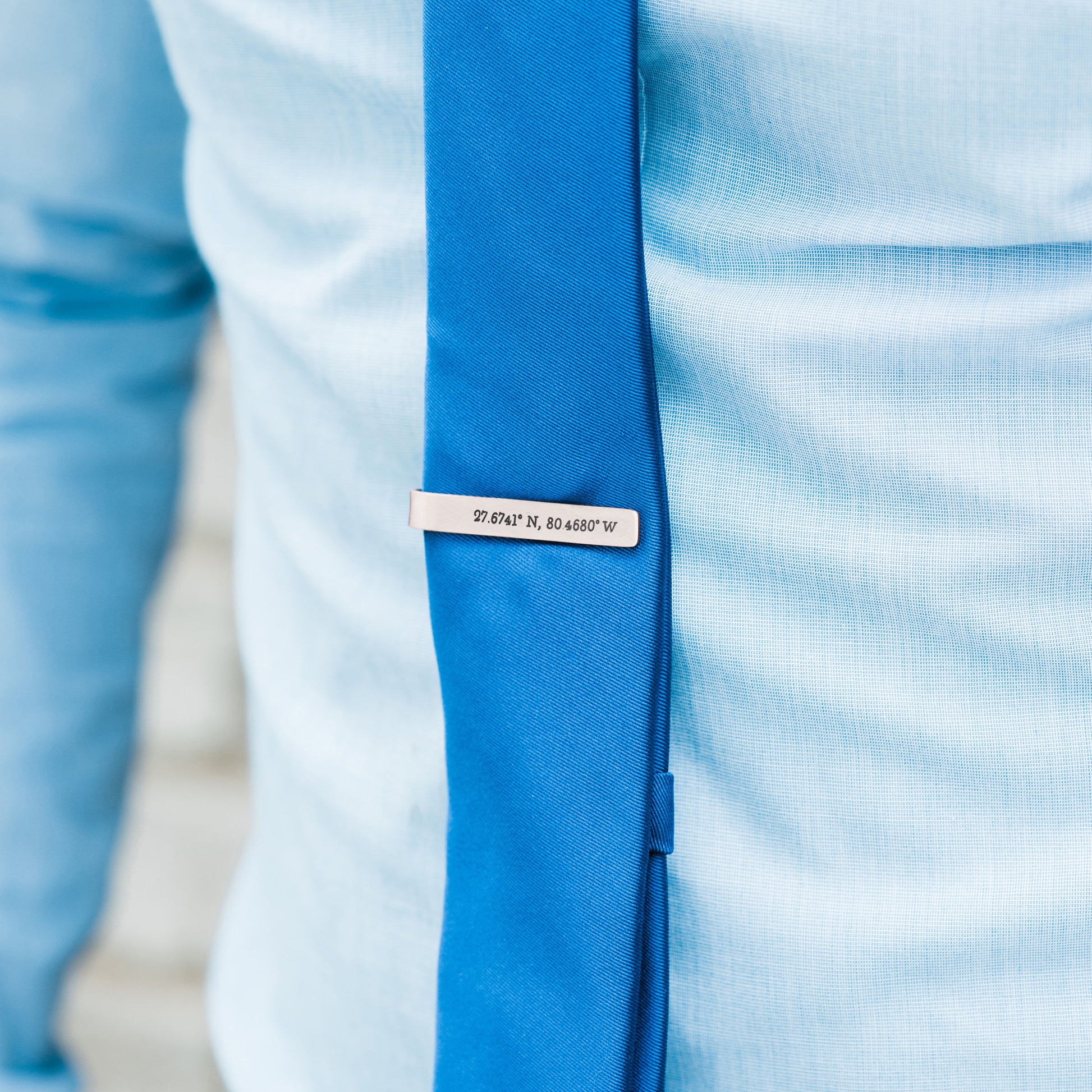 GPS Coordinates Tie Bar .925 Silver - Love It Personalized