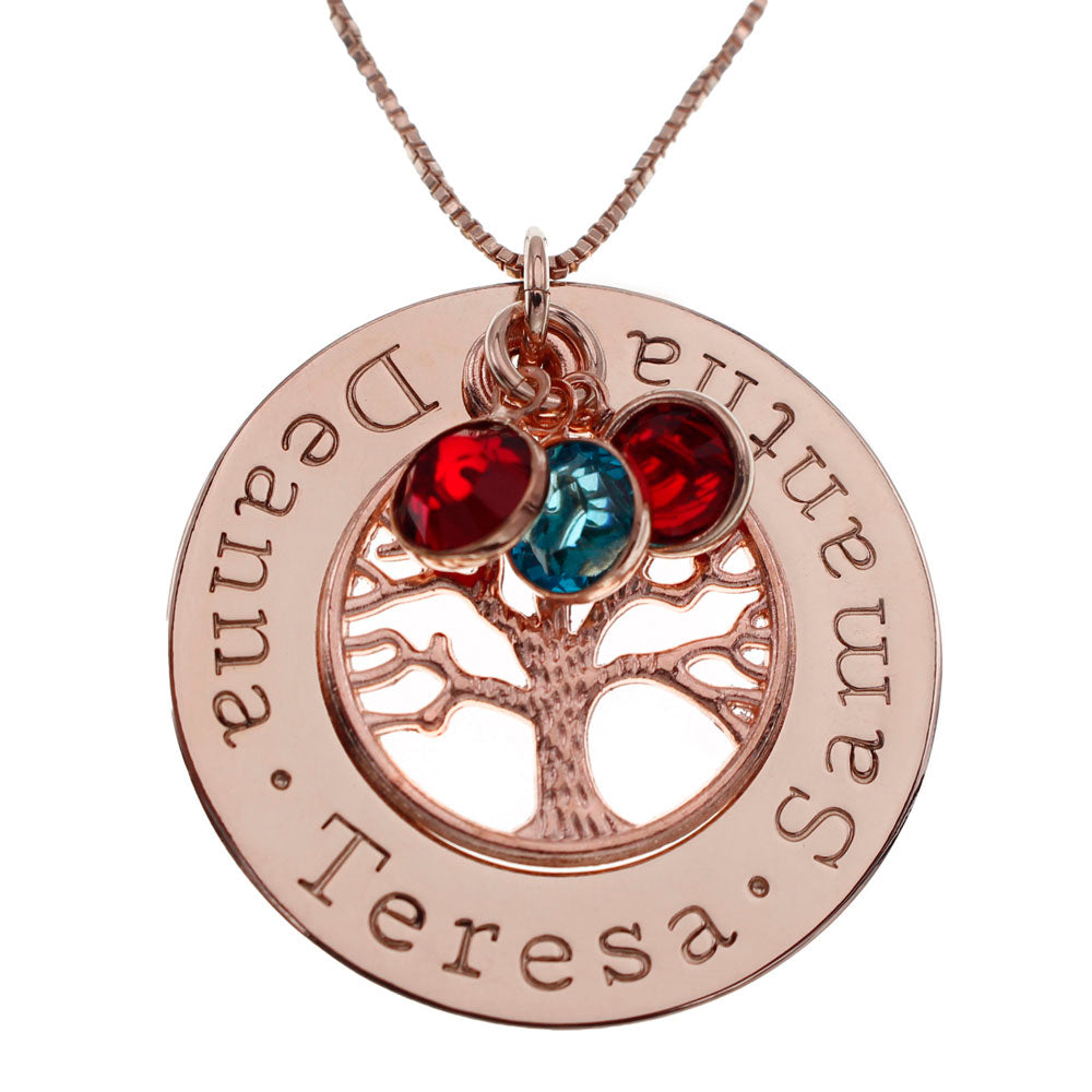 Family Tree Necklace - Rose Gold - Love It Personalized
