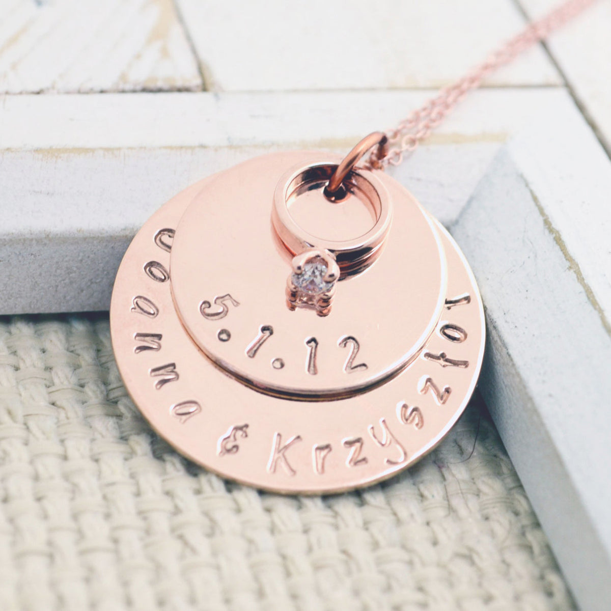 Rose Gold Wedding Ring Necklace - Love It Personalized