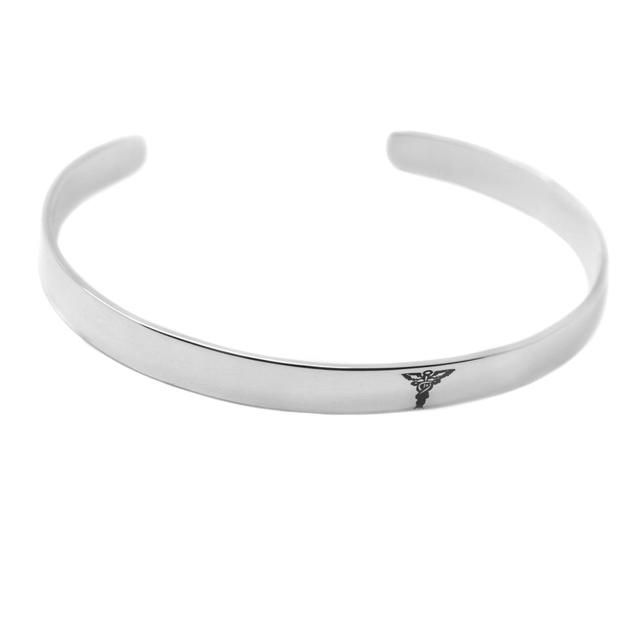 Medical Alert Sterling Silver Cuff -1/4" - Love It Personalized
