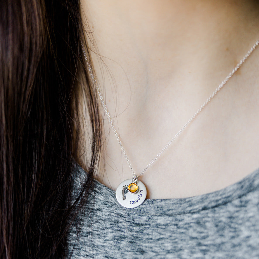 Minimalist Baby Footprint Necklace - Love It Personalized