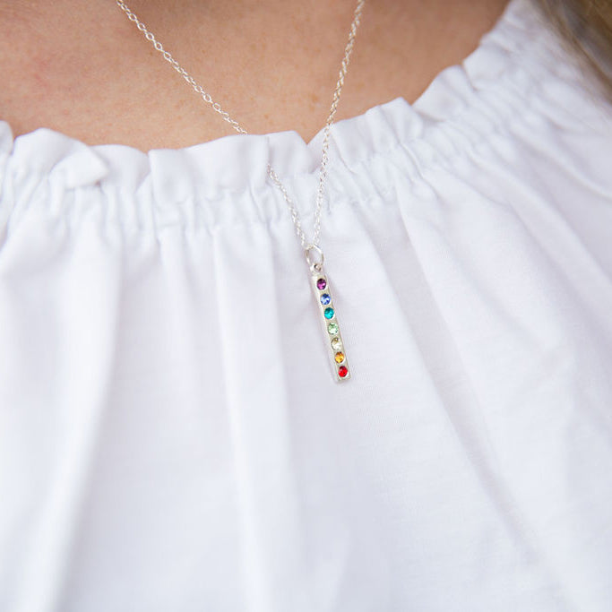 Chakra Rainbow Necklace with Crystals - Love It Personalized