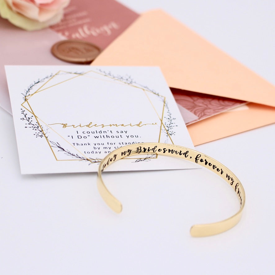 Bridesmaid Cuff Bracelet - Brass 1/4&quot; - Love It Personalized