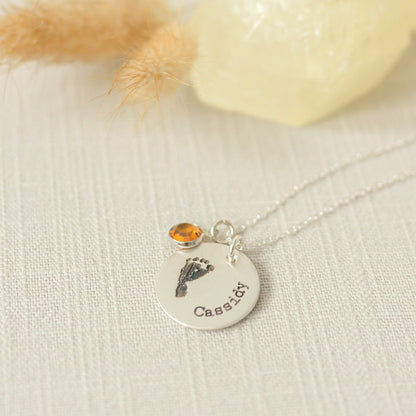 Minimalist Baby Footprint Necklace - Love It Personalized