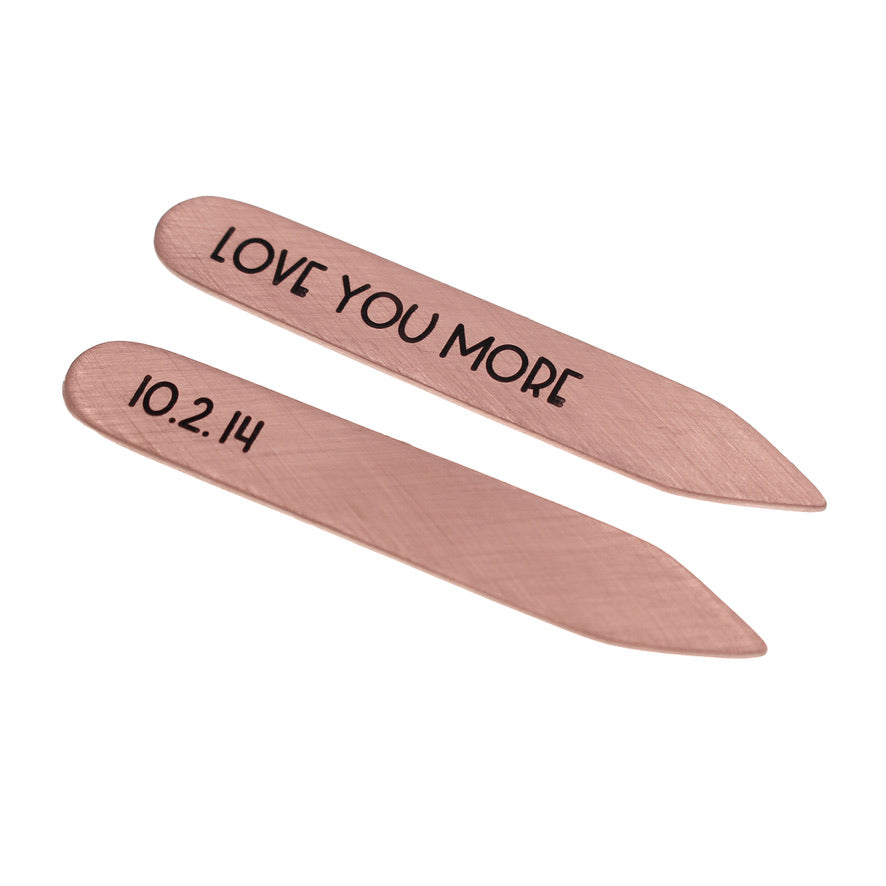 Copper Collar Stays - 7th Anniversary - Love It Personalized