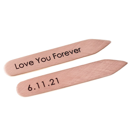 Copper Collar Stays - 7th Anniversary - Love It Personalized
