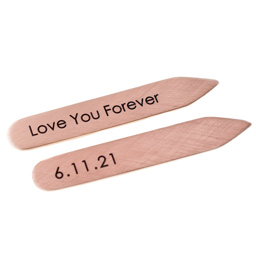 Copper Collar Stays - 7th Anniversary - Love It Personalized
