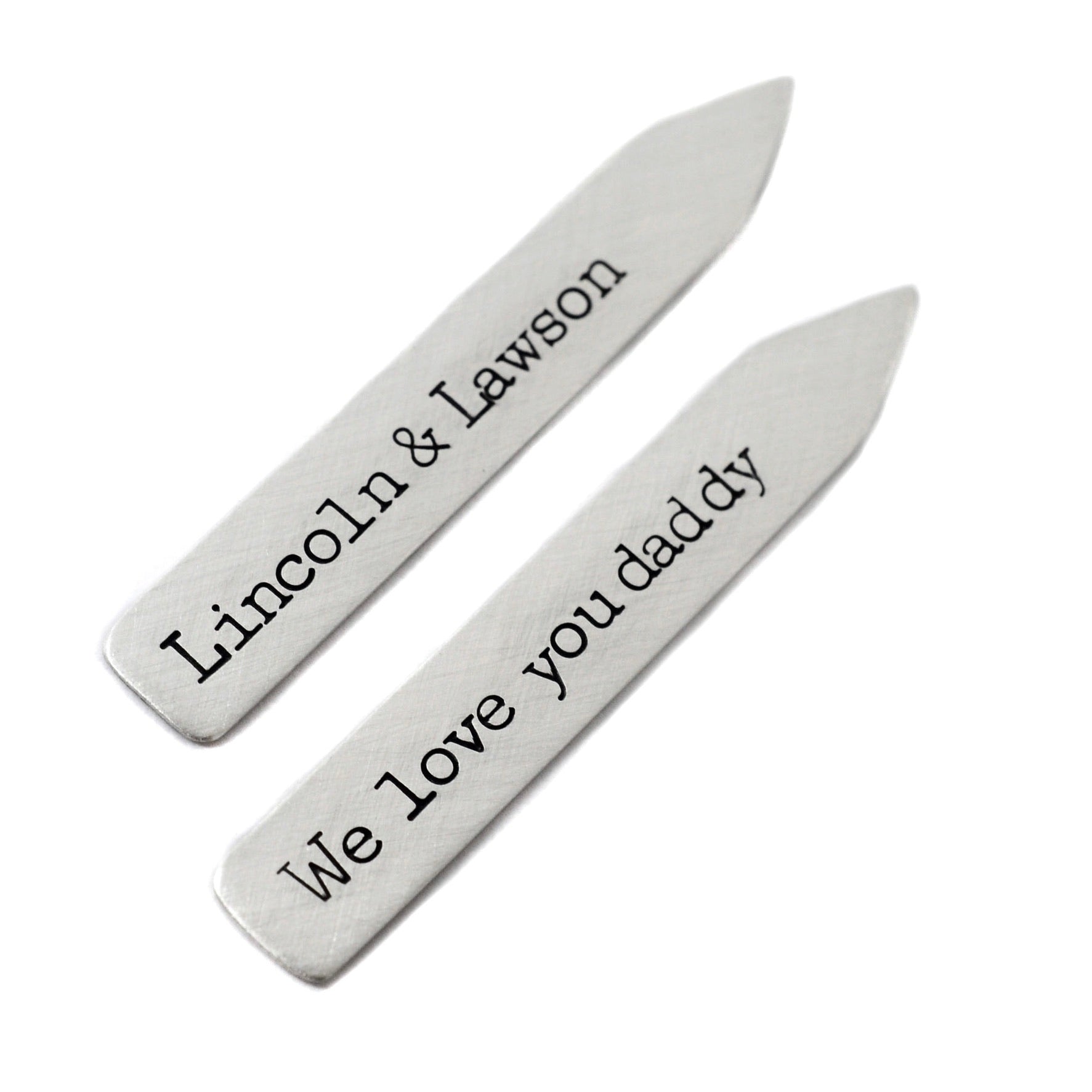Personalized Sterling Silver Collar Stays - Love It Personalized