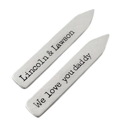 Personalized Sterling Silver Collar Stays - Love It Personalized