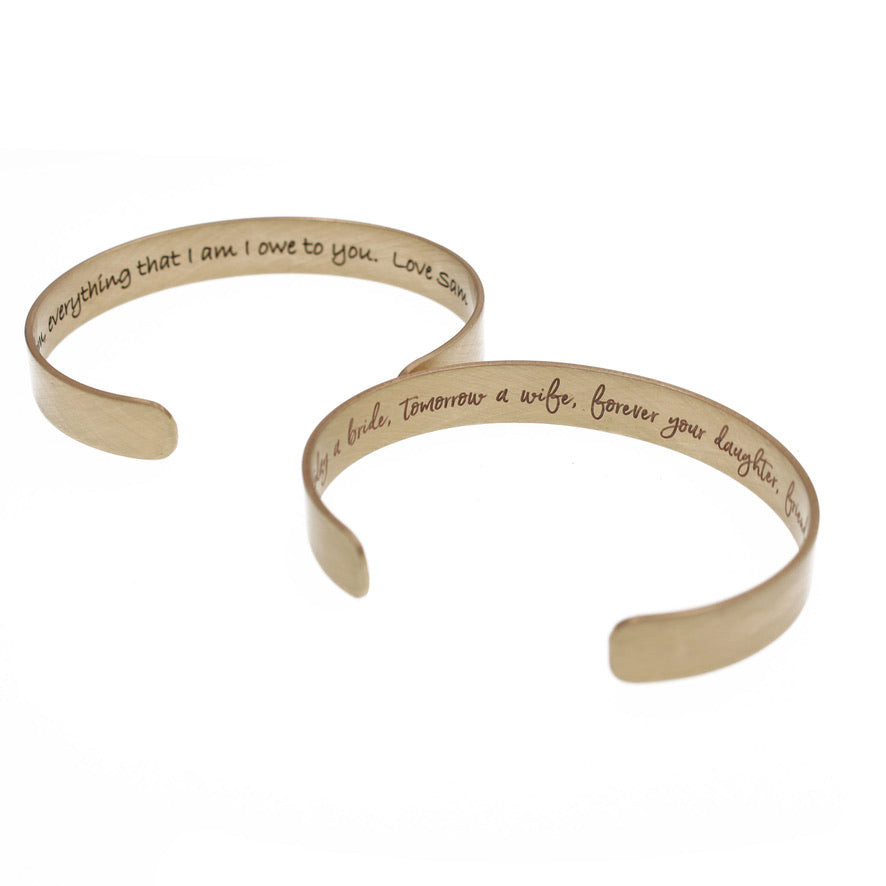 Mother of the Bride Cuff Bracelet - 3/8" - Love It Personalized