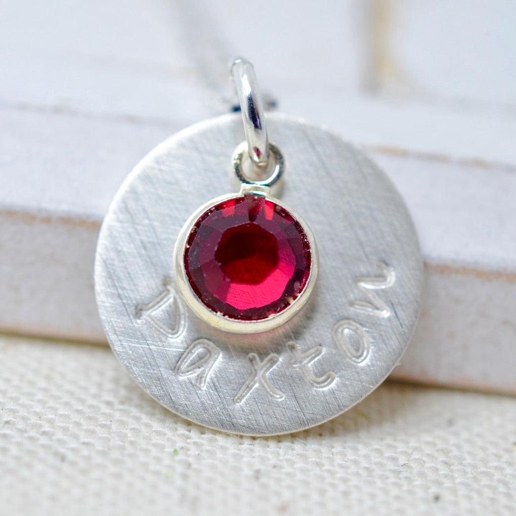 Simple Birthstone Necklace - 5/8" - Love It Personalized
