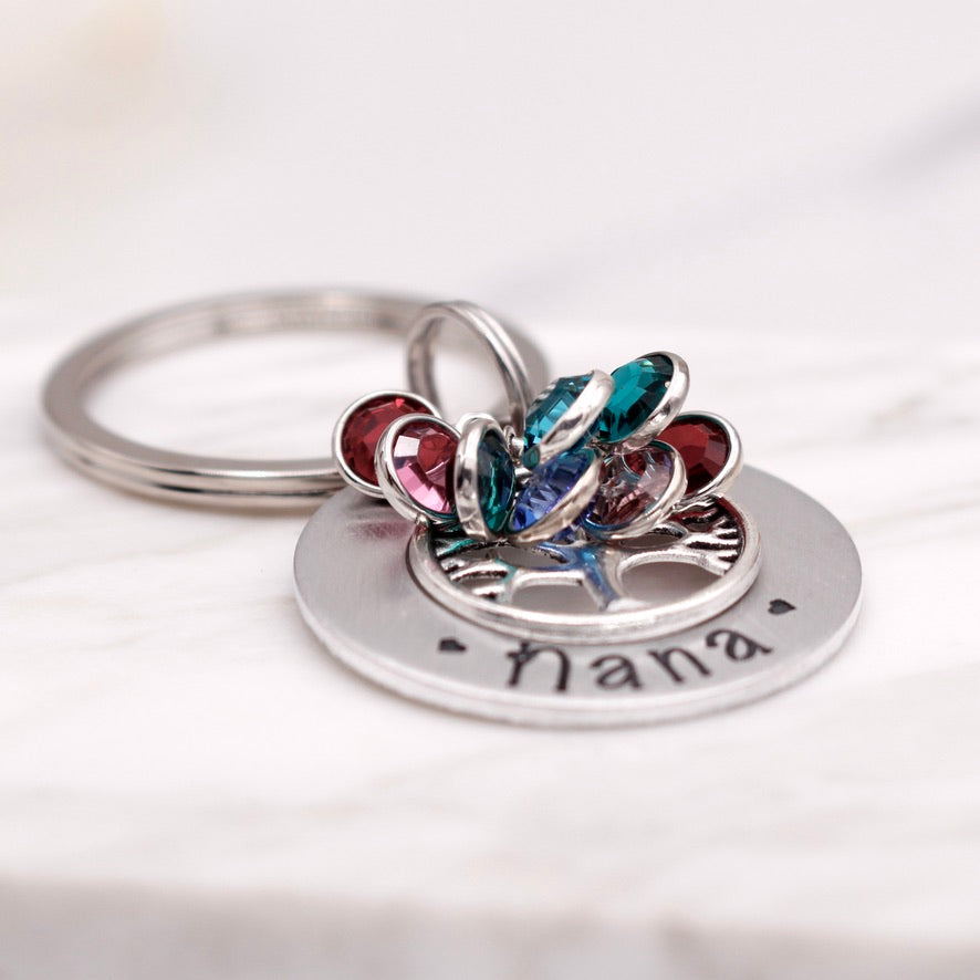 Mom or Grandma Keychain with Birthstones - Love It Personalized