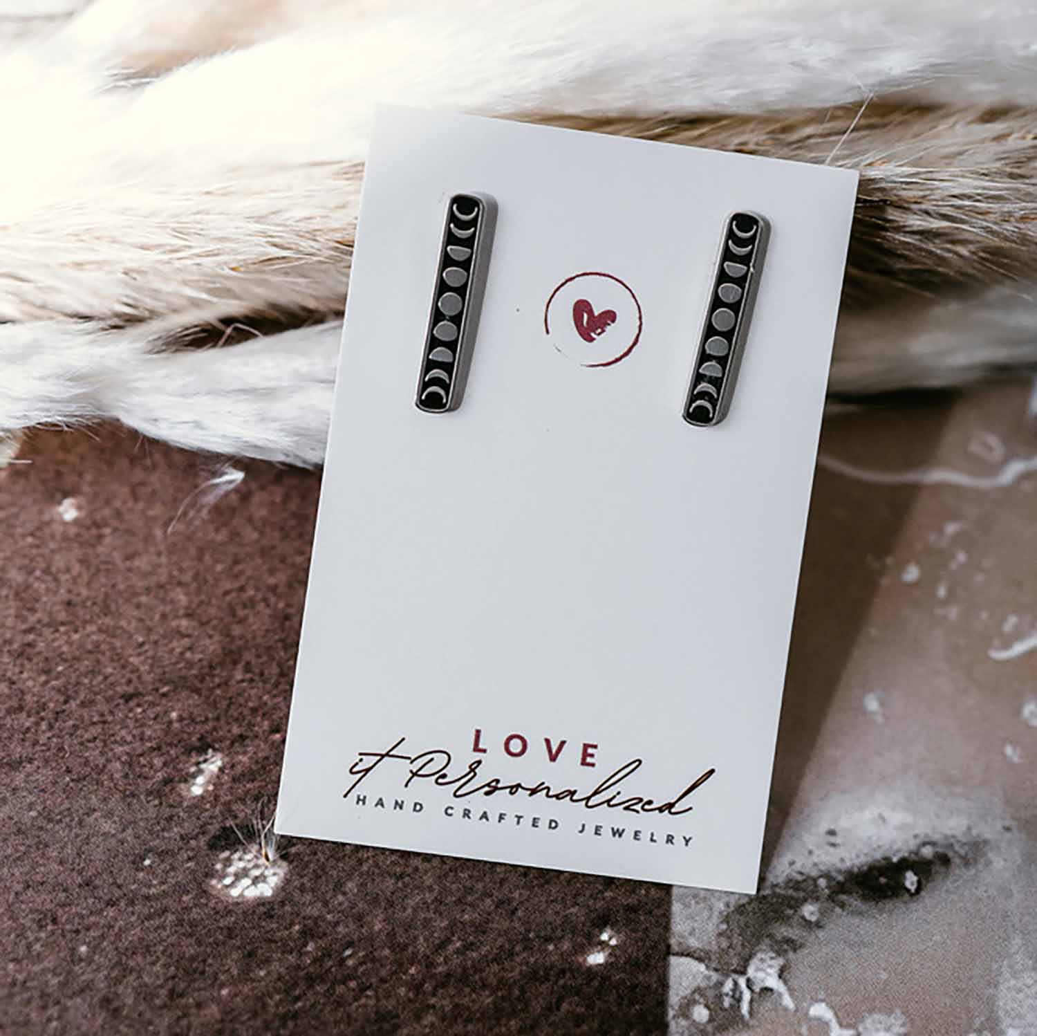 Moon Phases Vertical Earrings - Love It Personalized