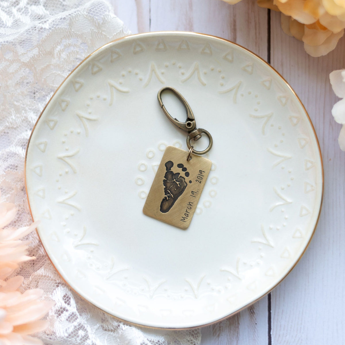 Custom Baby Footprint Keychain – Love It Personalized