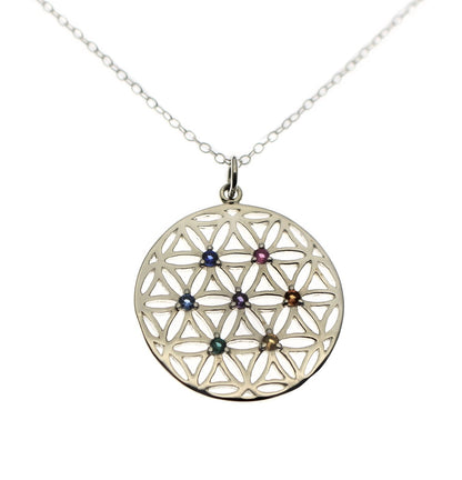 Chakra Crystals Flower of Life Necklace - Love It Personalized