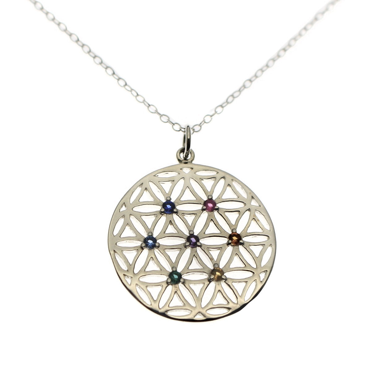 Chakra Crystals Flower of Life Necklace - Love It Personalized